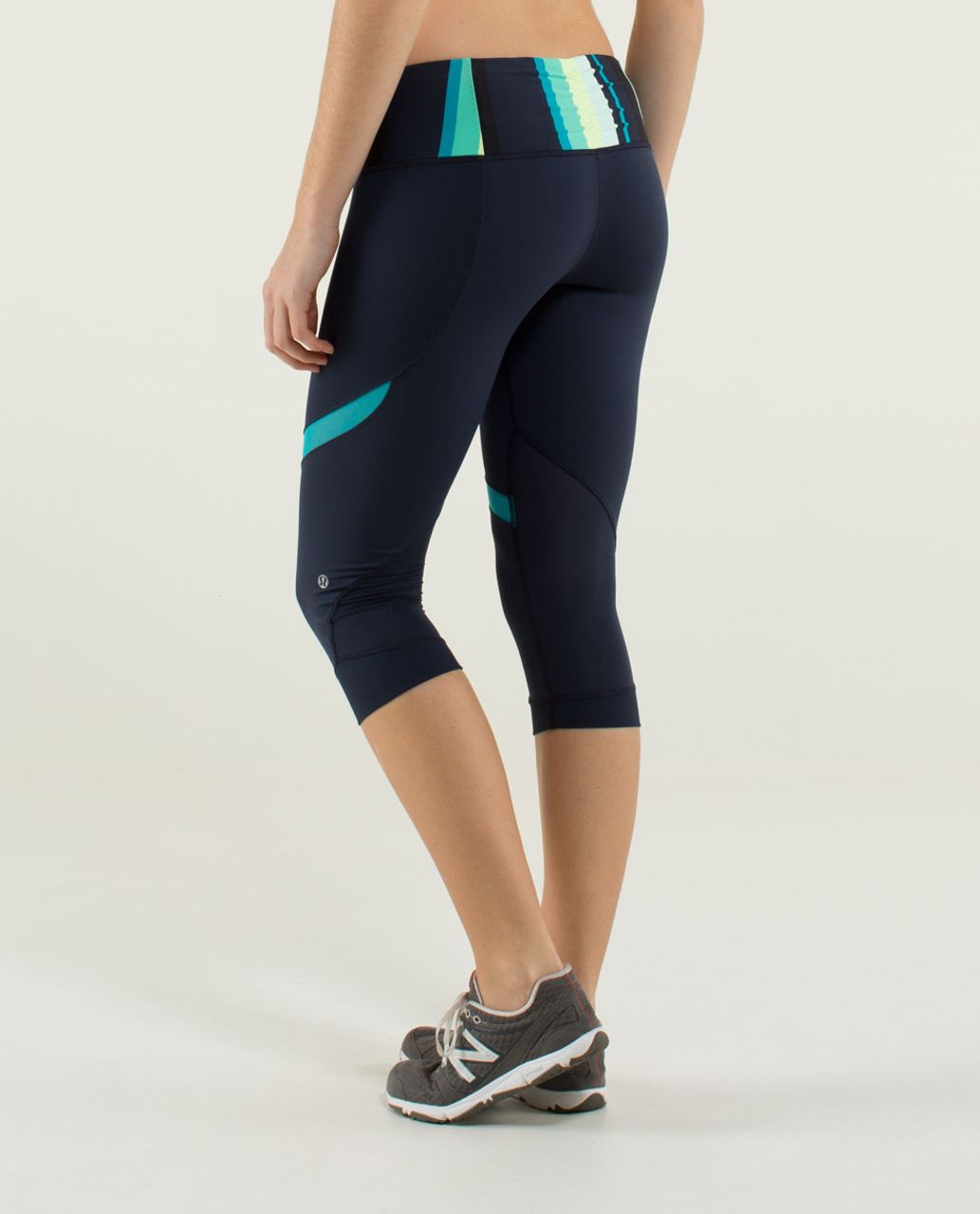 Lululemon Core Kicker Crop - Inkwell / Assorted Stripe Surge / Surge