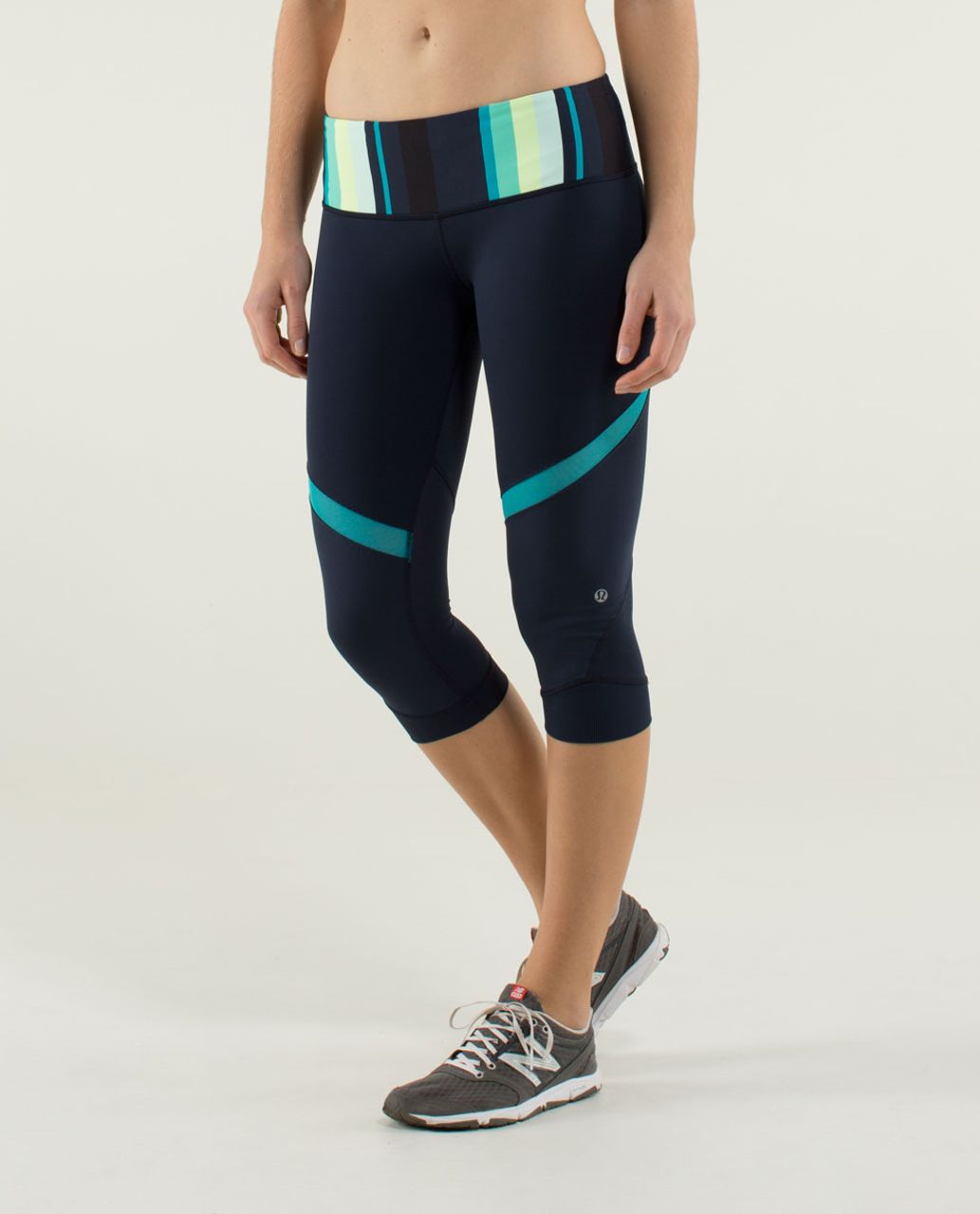 Lululemon Core Kicker Crop - Inkwell / Assorted Stripe Surge / Surge