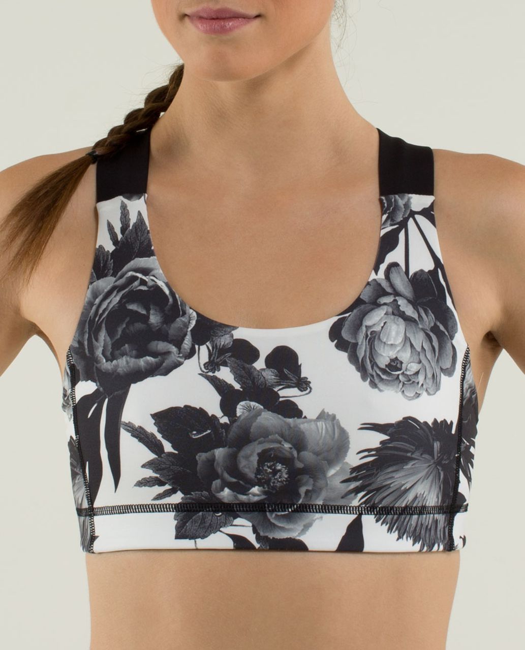 Lululemon All Sport Bra - Brisk Bloom Black White / Black