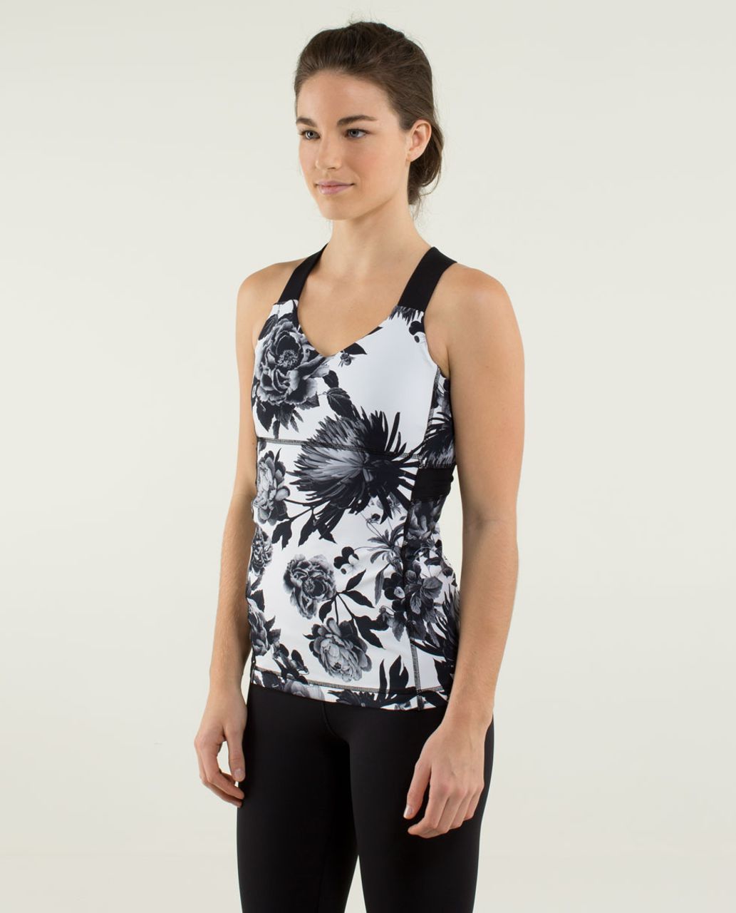 Lululemon Push Ur Limits Tank - Brisk Bloom Black White / Black