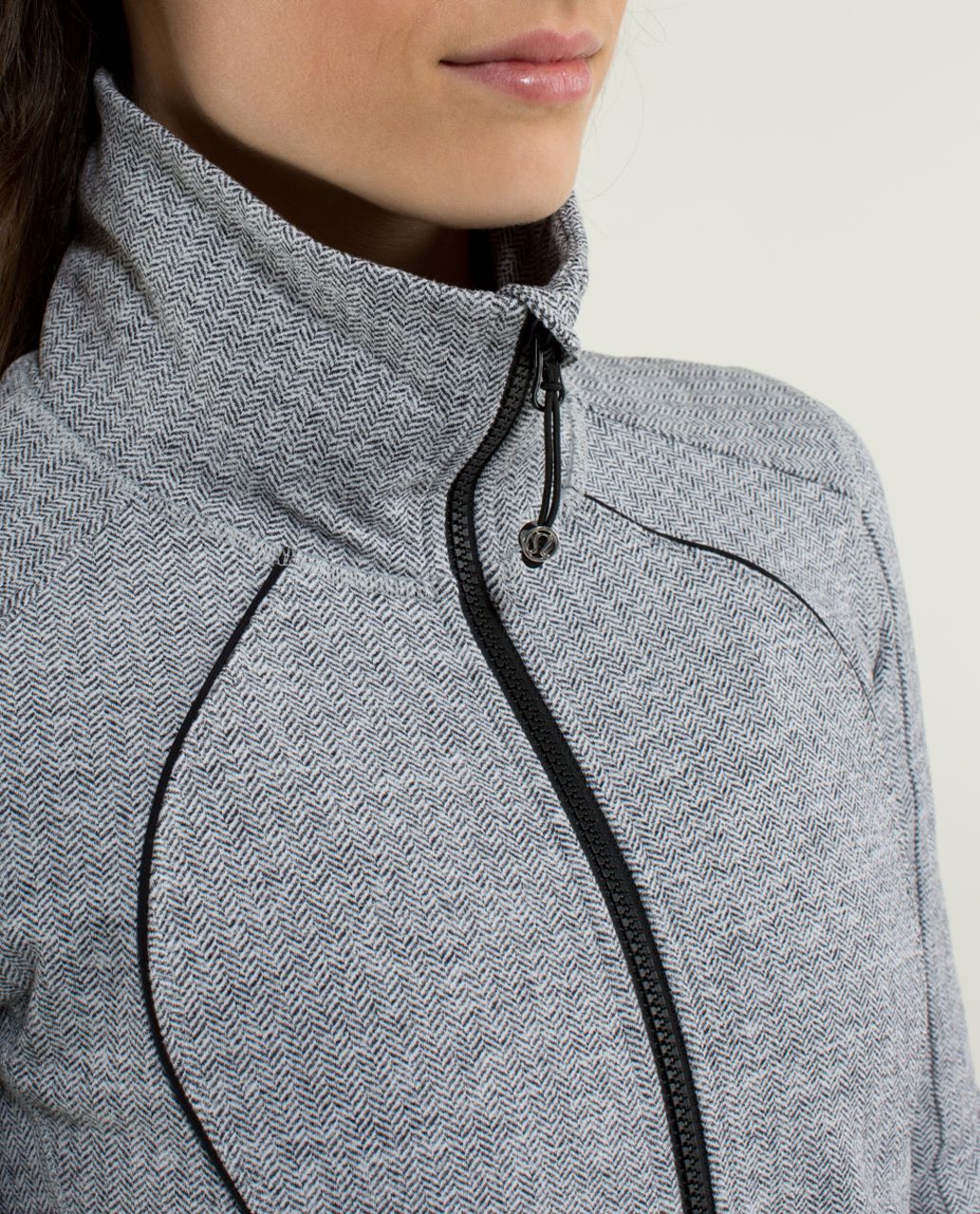 Lululemon Nice Asana Jacket *Herringbone - Heathered Herringbone Heathered Black White / Black