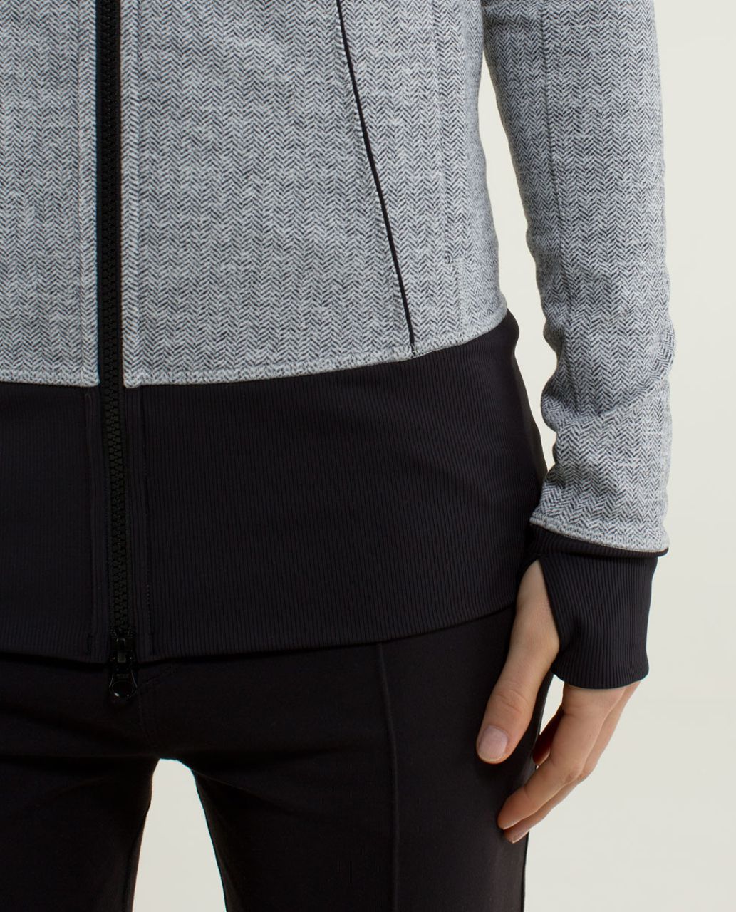 Lululemon Nice Asana Jacket *Herringbone - Heathered Herringbone Heathered Black White / Black