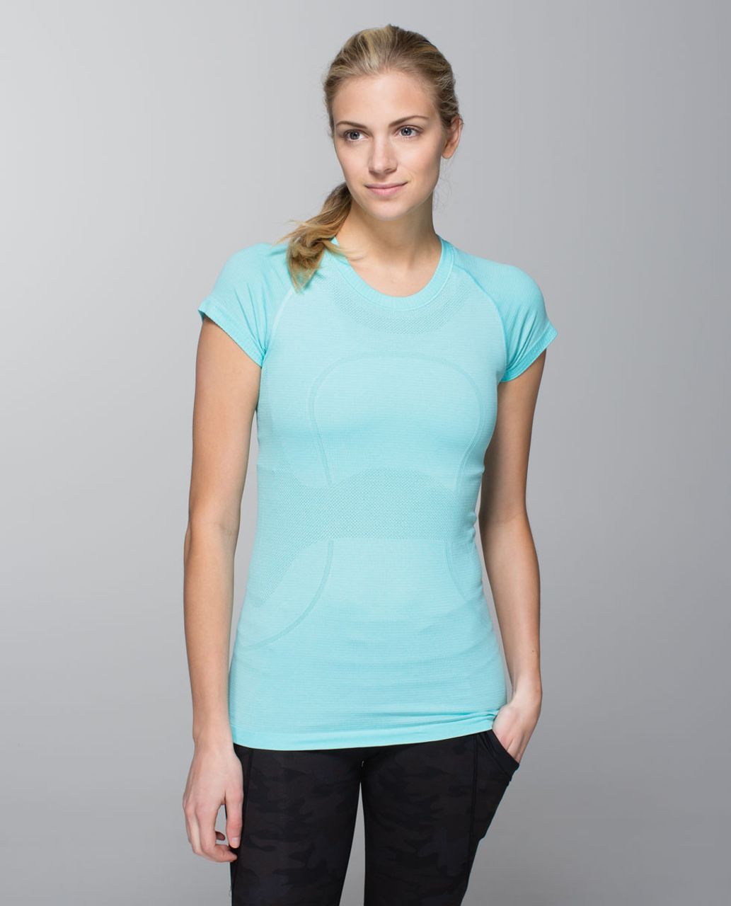 Lululemon Run:  Swiftly Tech Short Sleeve - Heathered Angel Blue