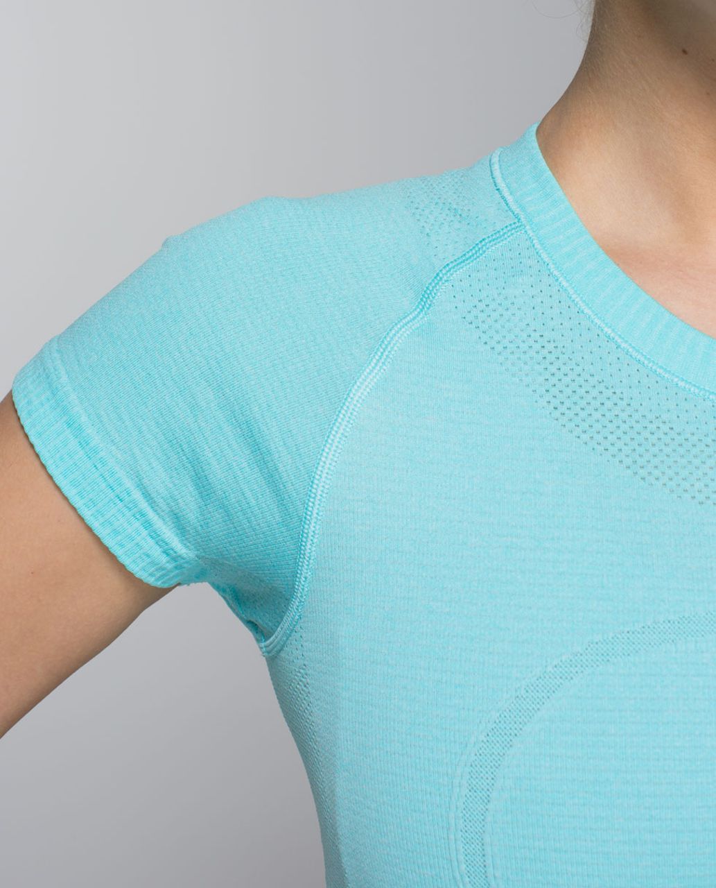 Lululemon Run:  Swiftly Tech Short Sleeve - Heathered Angel Blue