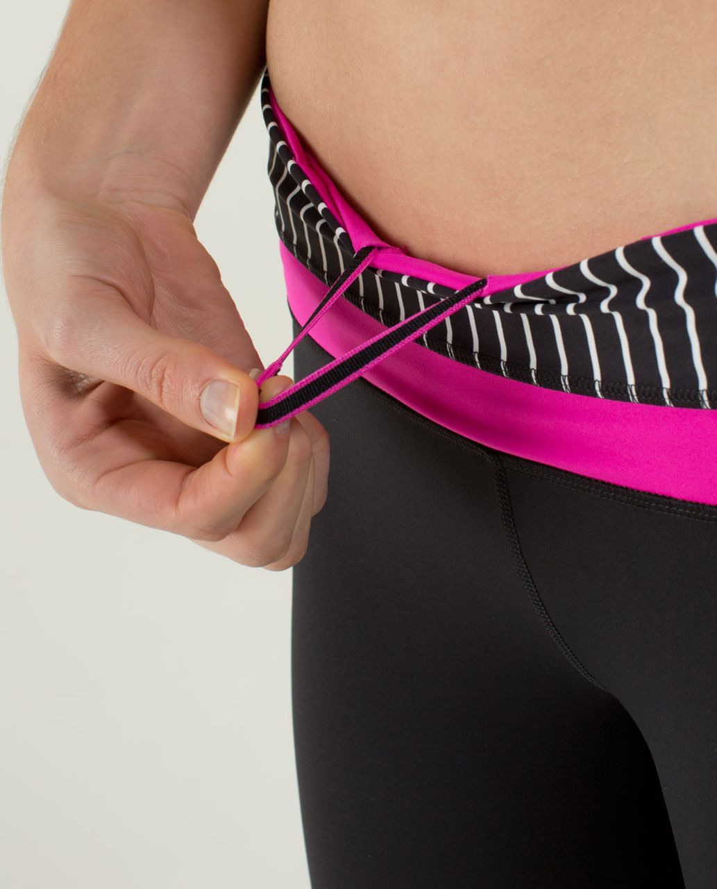 Lululemon Run: Inspire Crop II - Black / Parallel Stripe Blackwhite ...