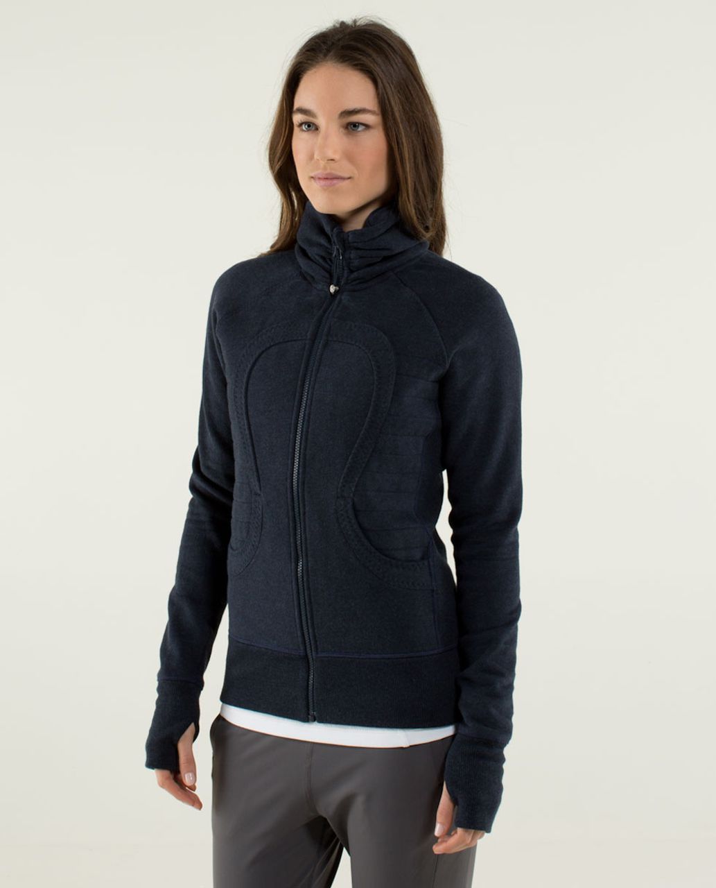 Lululemon Calm & Cozy Jacket - Heathered Inkwell / Inkwell - lulu fanatics