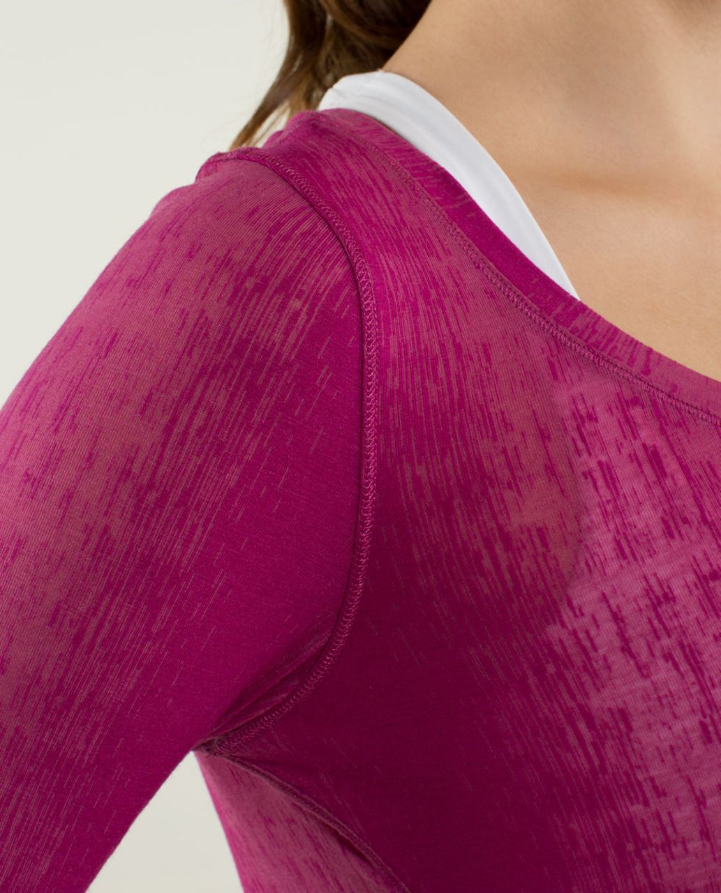 Lululemon Inner Calm Long Sleeve - Misty Stripe Burnout Raspberry