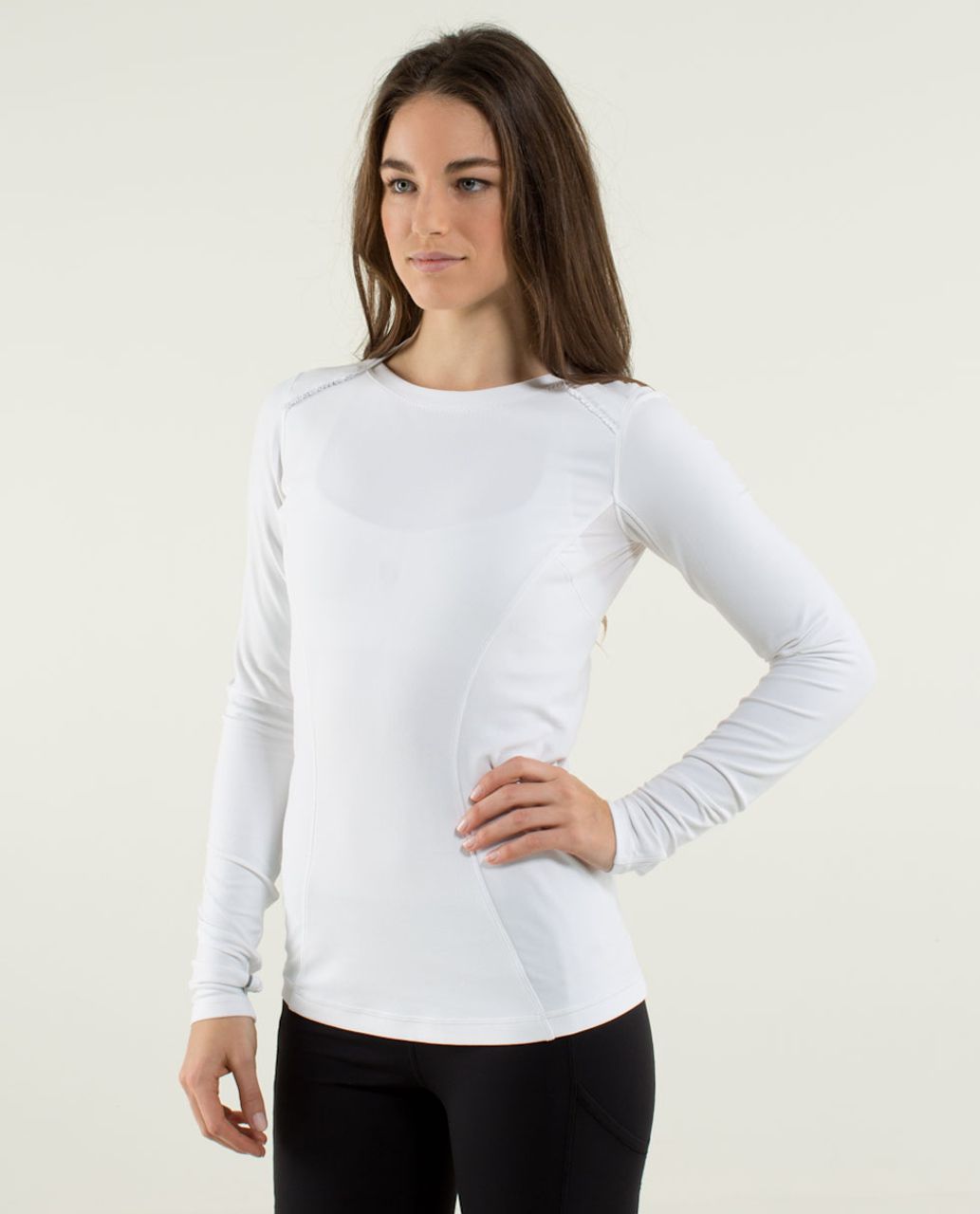 Lululemon Base Runner Long Sleeve - Heathered White /  White