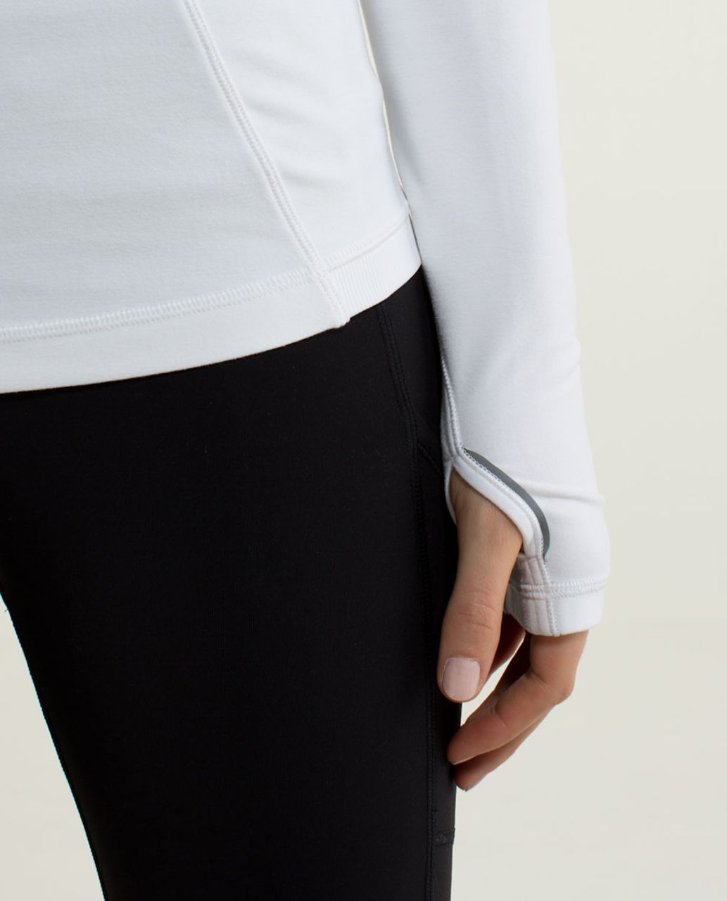 Lululemon Base Runner Long Sleeve - Heathered White / White - lulu fanatics