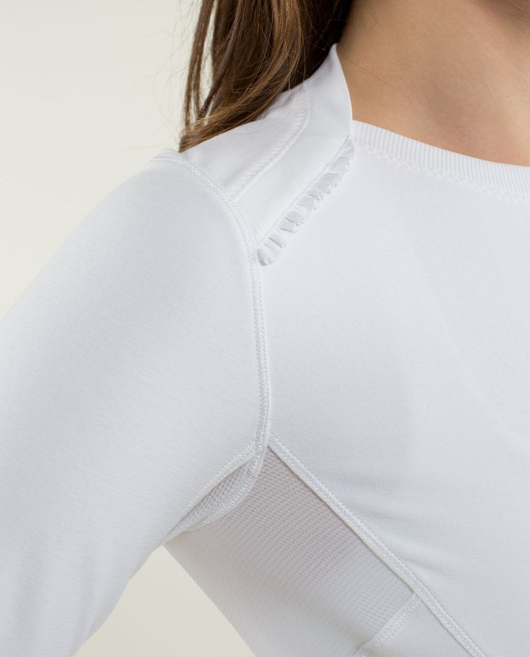 Lululemon Base Runner Long Sleeve - Heathered White / White - lulu fanatics