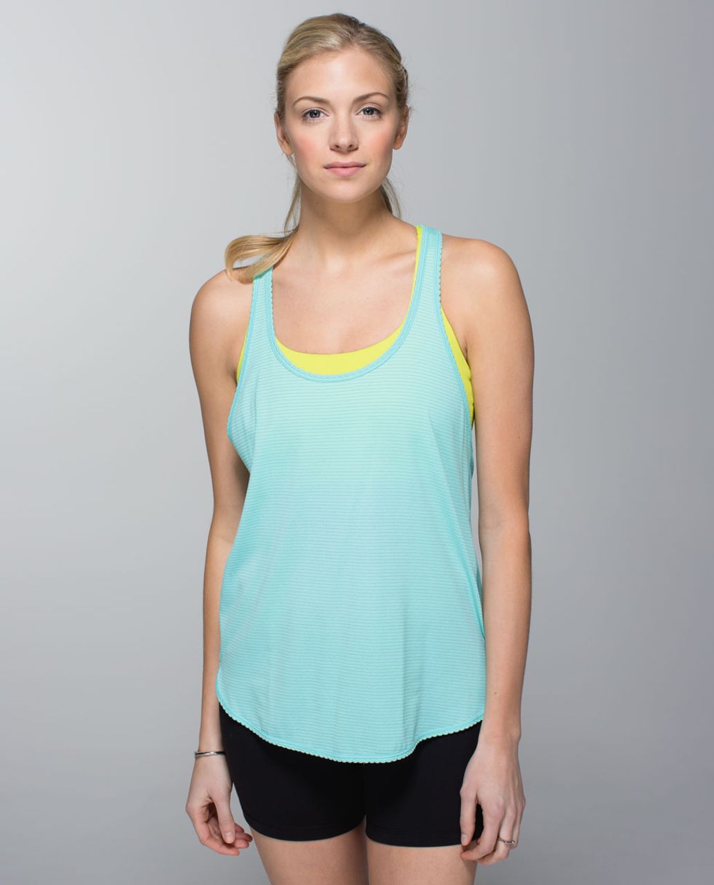 Lululemon 105 F Singlet *Silver - Angel Blue