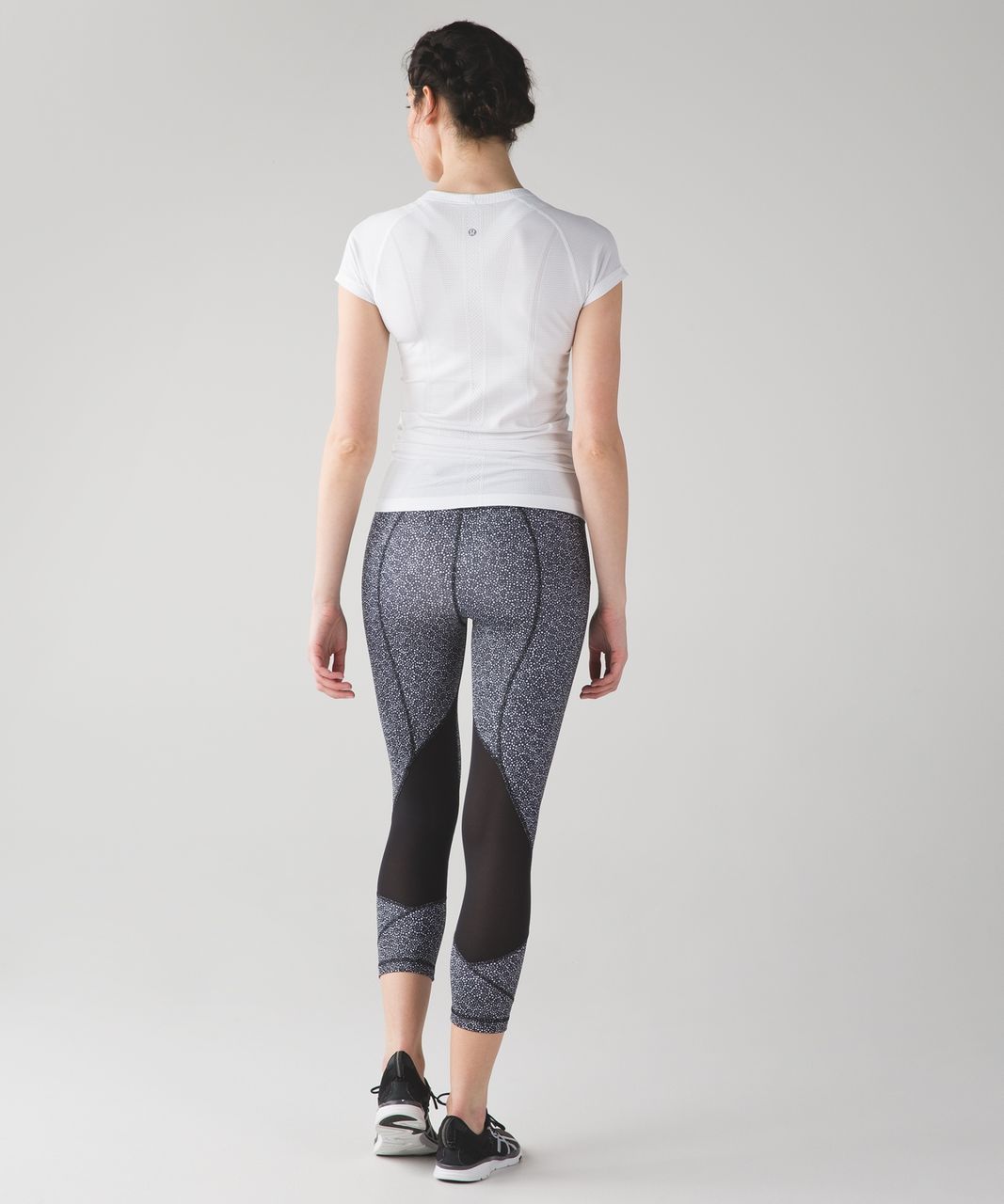 Lululemon Pace Rival Crop Cropped Leggings Paint Splatter White