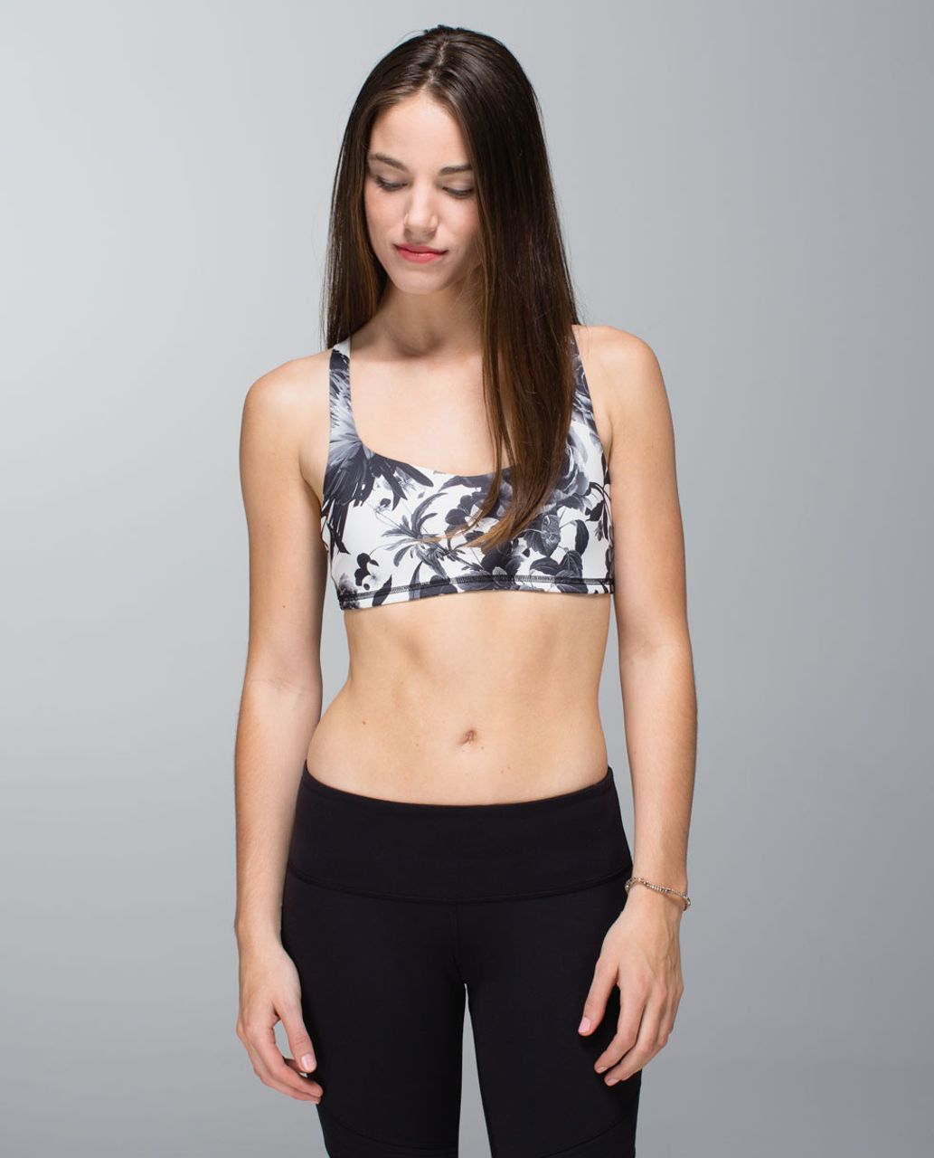 Lululemon Free To Be Bra - Brisk Bloom Black White