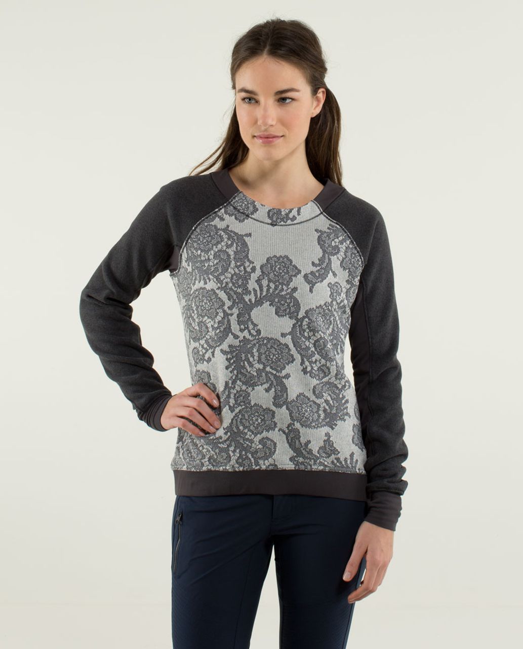 Lululemon Fleet Street Pullover - Black / White / Heathered Black ...