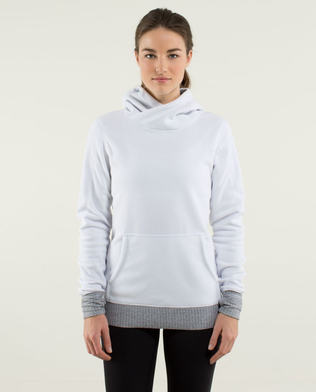 Lululemon Runaway Fleece - White / Heathered Herringbone Heathered Black White