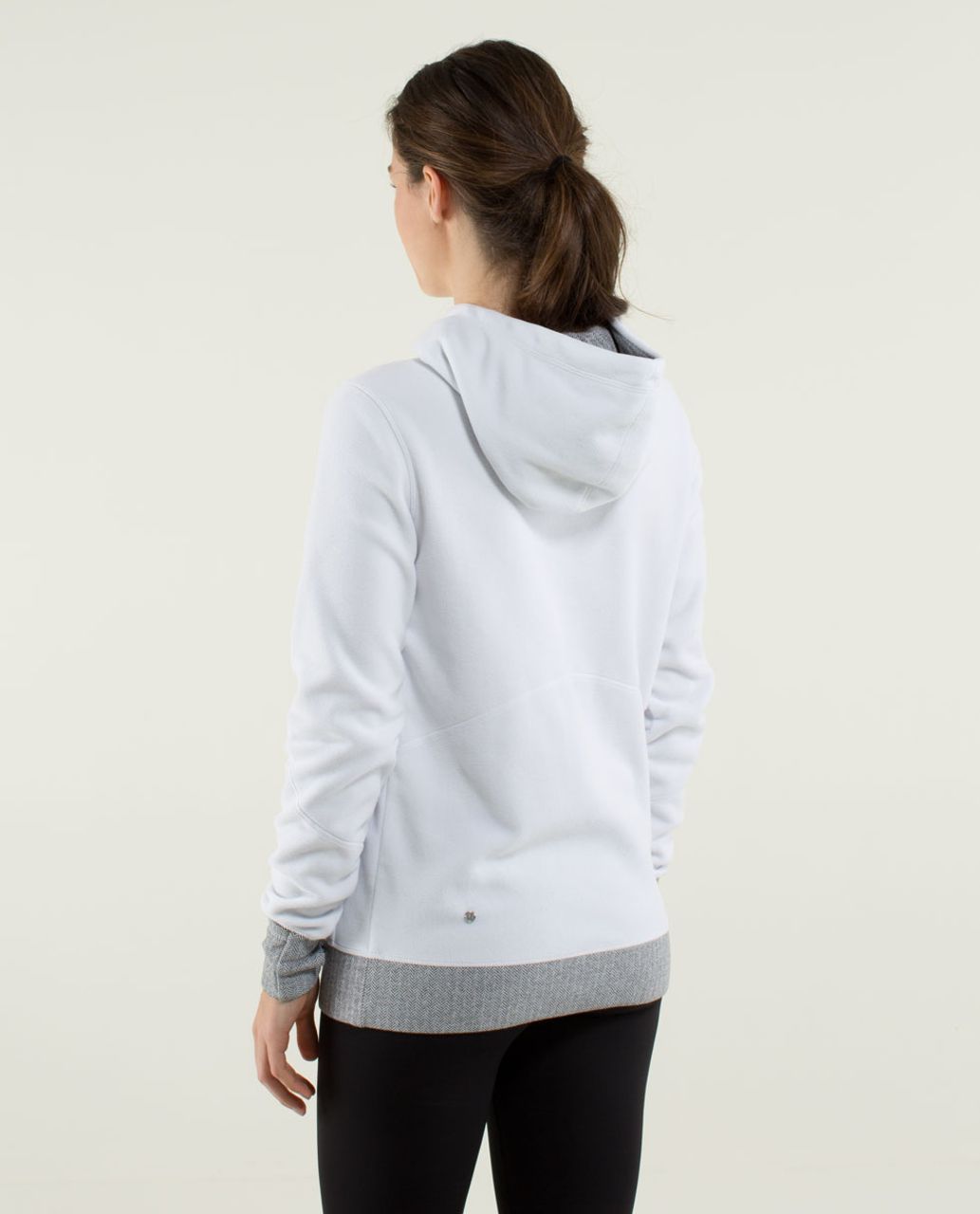 Lululemon Runaway Fleece - White / Heathered Herringbone Heathered Black White