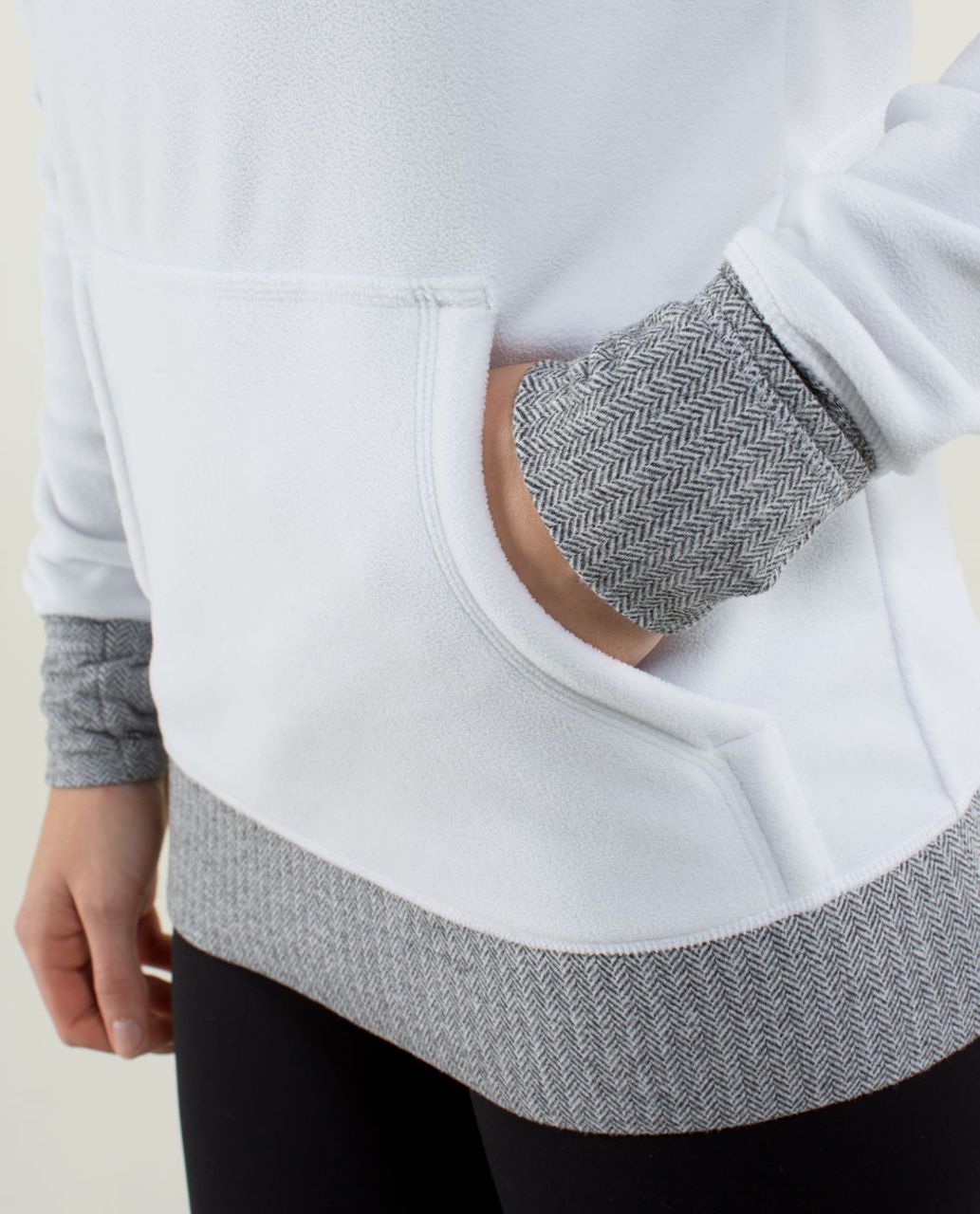 Lululemon Runaway Fleece - White / Heathered Herringbone Heathered Black White