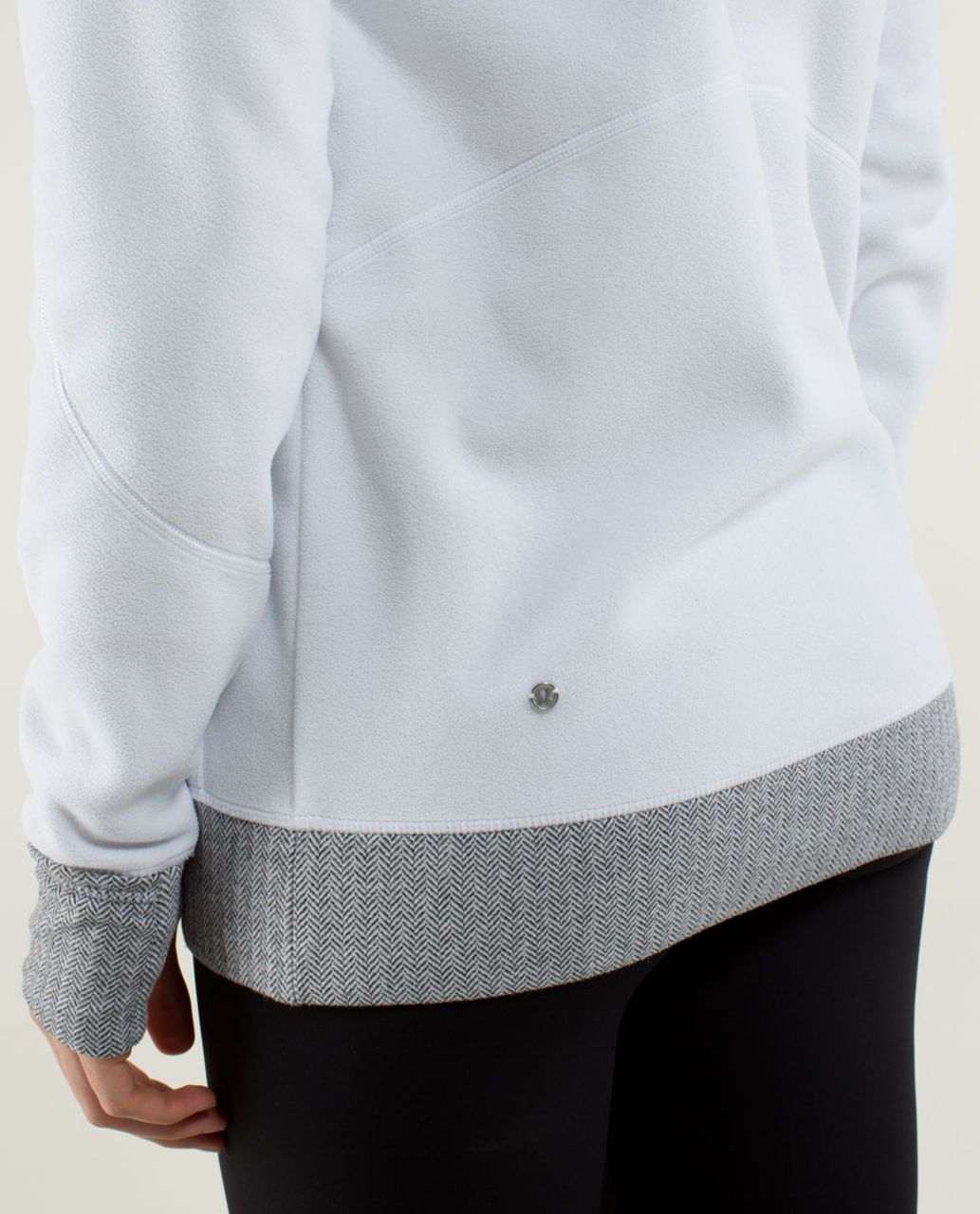 Lululemon Runaway Fleece - White / Heathered Herringbone Heathered Black White