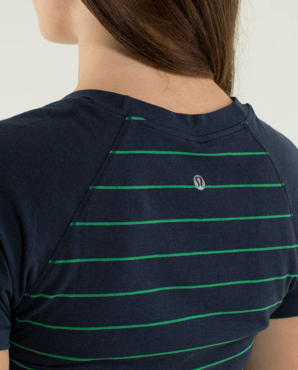 Lululemon Dhyana Short Sleeve - Slalom Stripe Inkwell / Inkwell