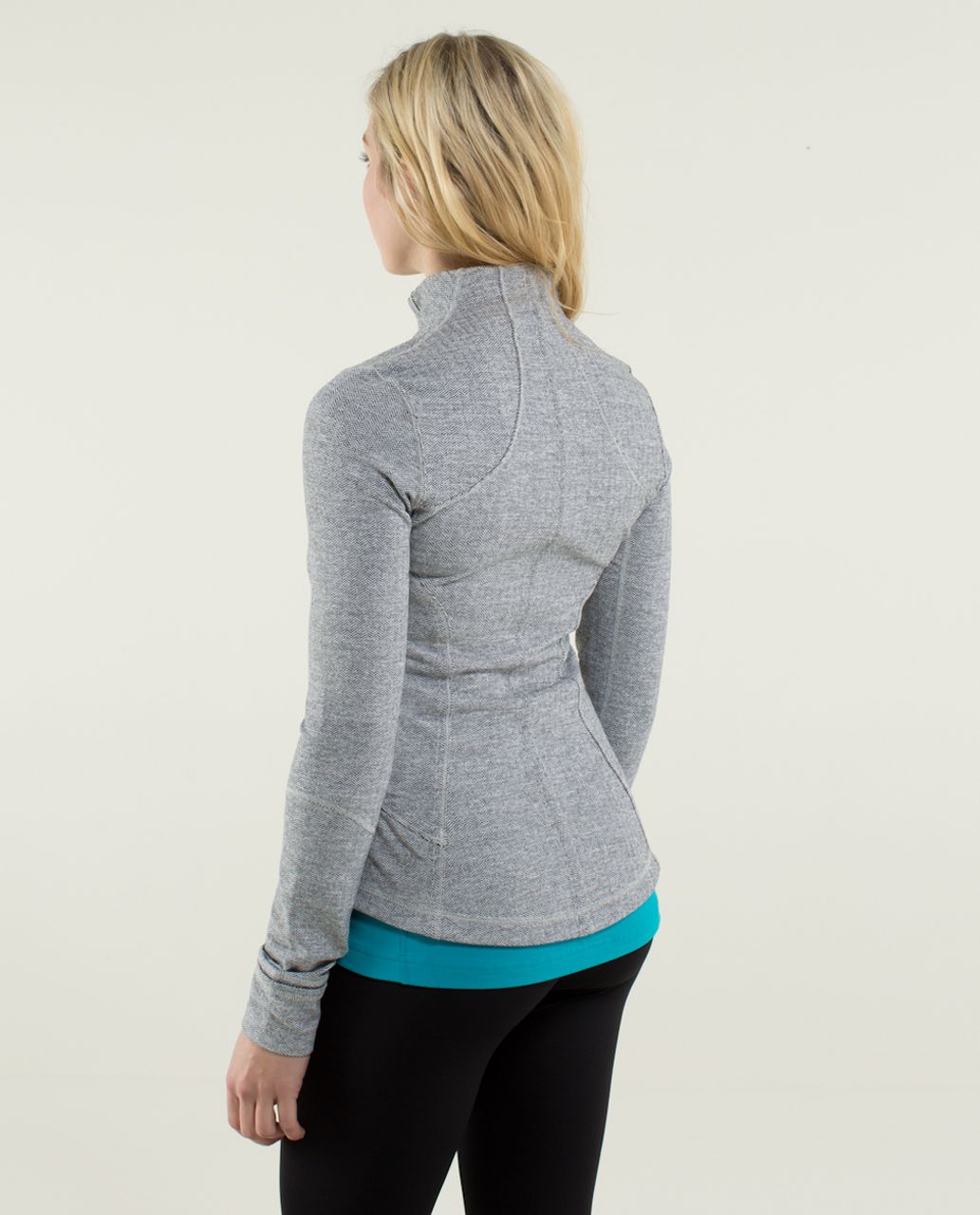 Lululemon Forme Jacket II *Textured - Heathered Herringbone Heathered Black White