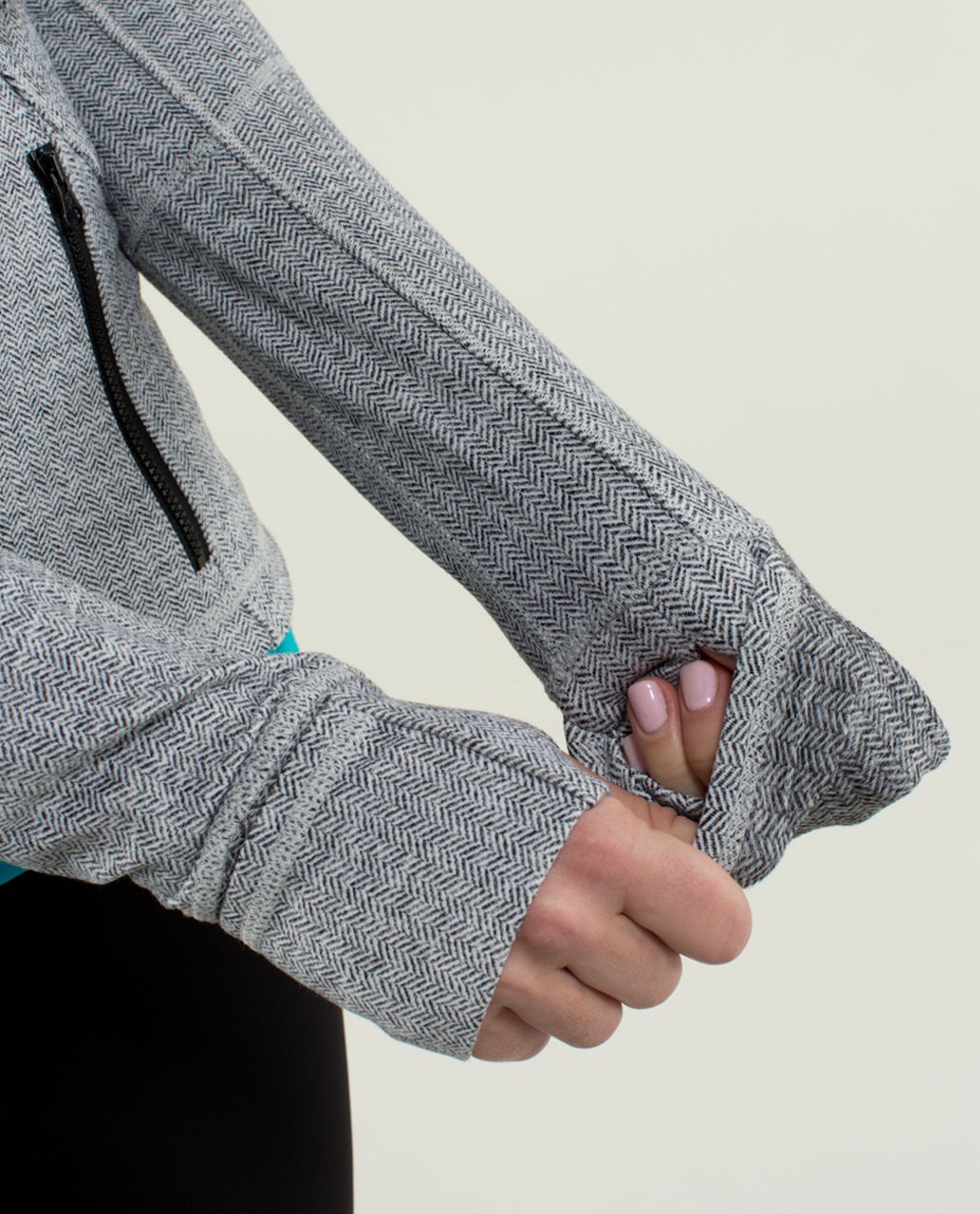 Lululemon Forme Jacket II *Textured - Heathered Herringbone Heathered Black White