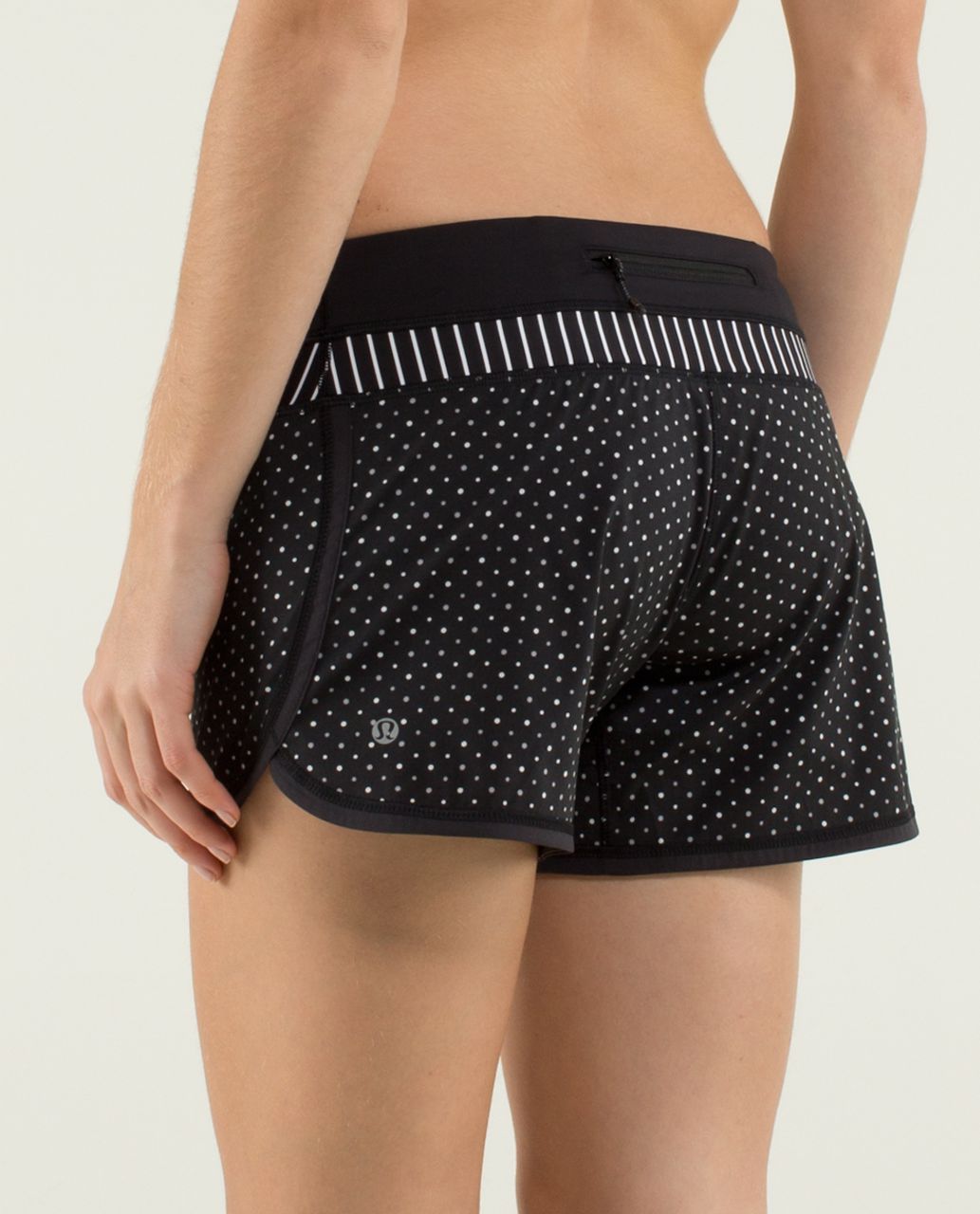 Lululemon Groovy Run Short *2-way Stretch - Chevron Dot Black / Parallel Stripe Blackwhite / Black