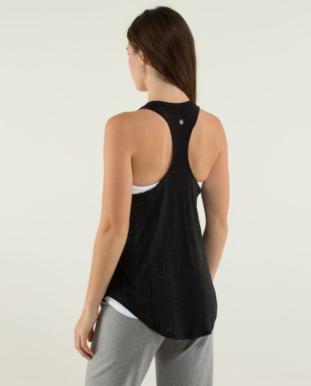 Lululemon Yogi Racer Tank - Misty Stripe Burnout Black