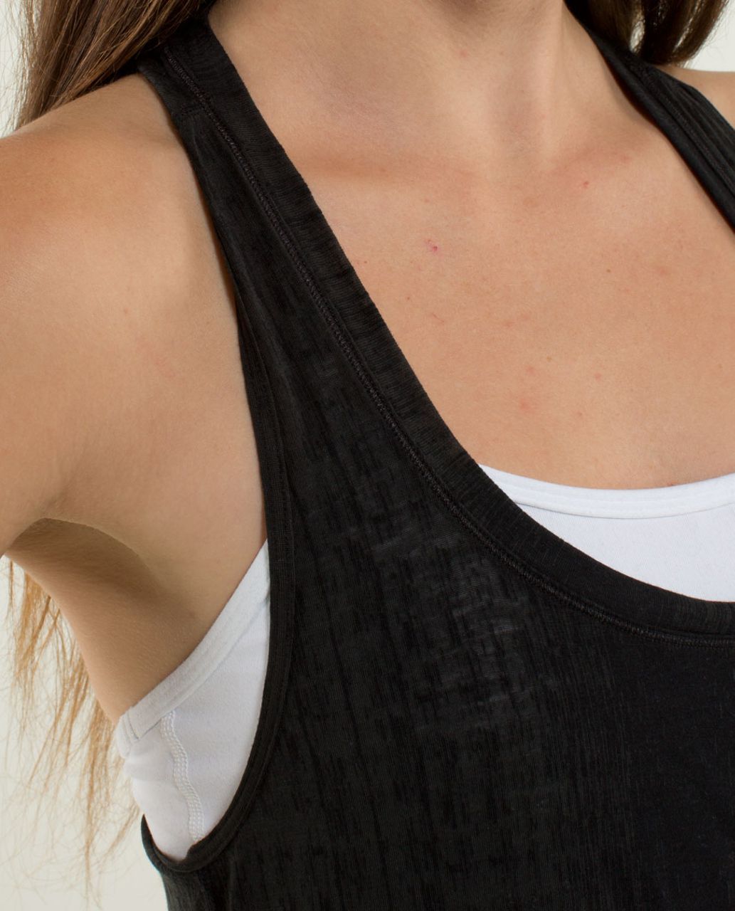 Lululemon Yogi Racer Tank - Misty Stripe Burnout Black