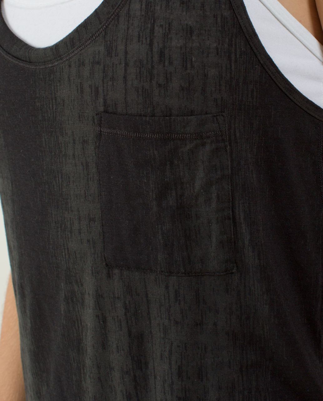 Lululemon Yogi Racer Tank - Misty Stripe Burnout Black