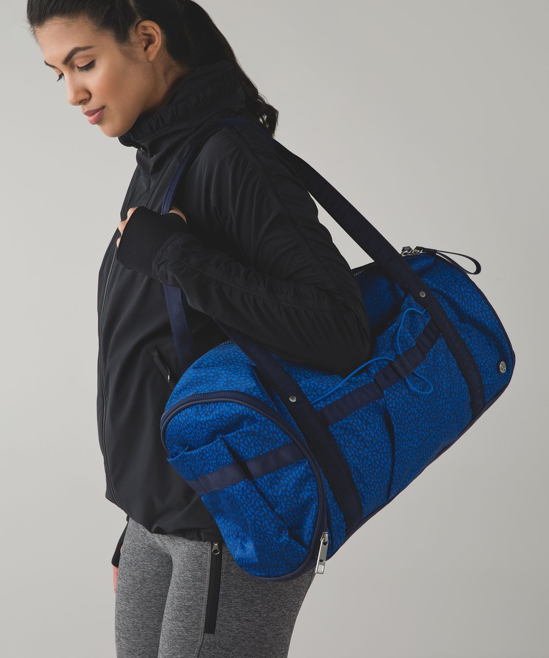 Lululemon Run Ways Duffel - Miss Mosaic Lakeside Blue Hero Blue / Hero Blue  - lulu fanatics