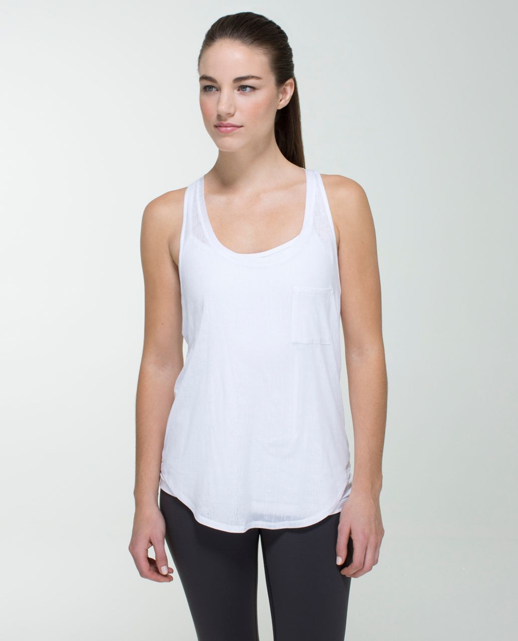 Lululemon Yogi Racer Tank - Misty Stripe Burnout White