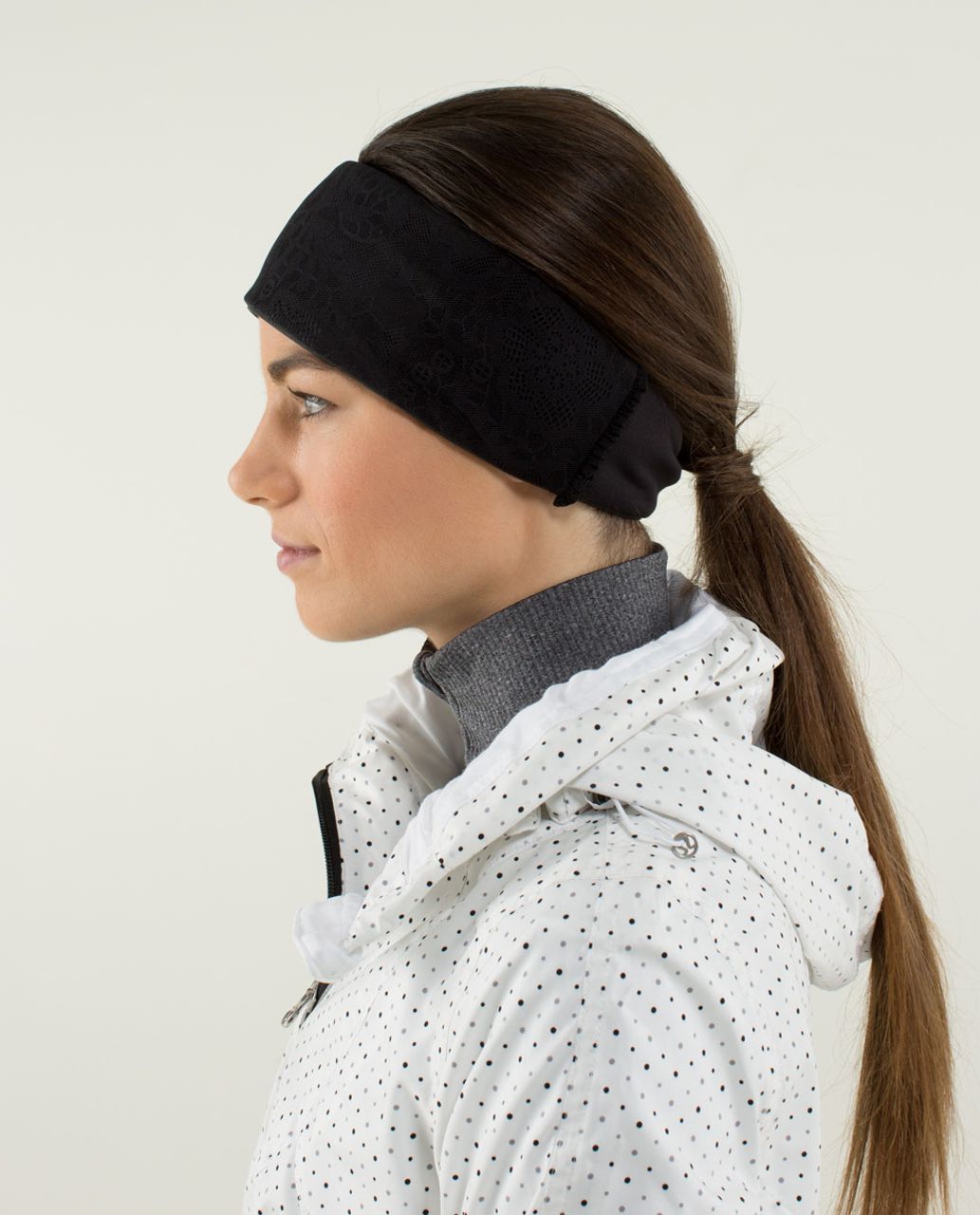 Lululemon Frosty Run Ear Warmer *Lace - Black