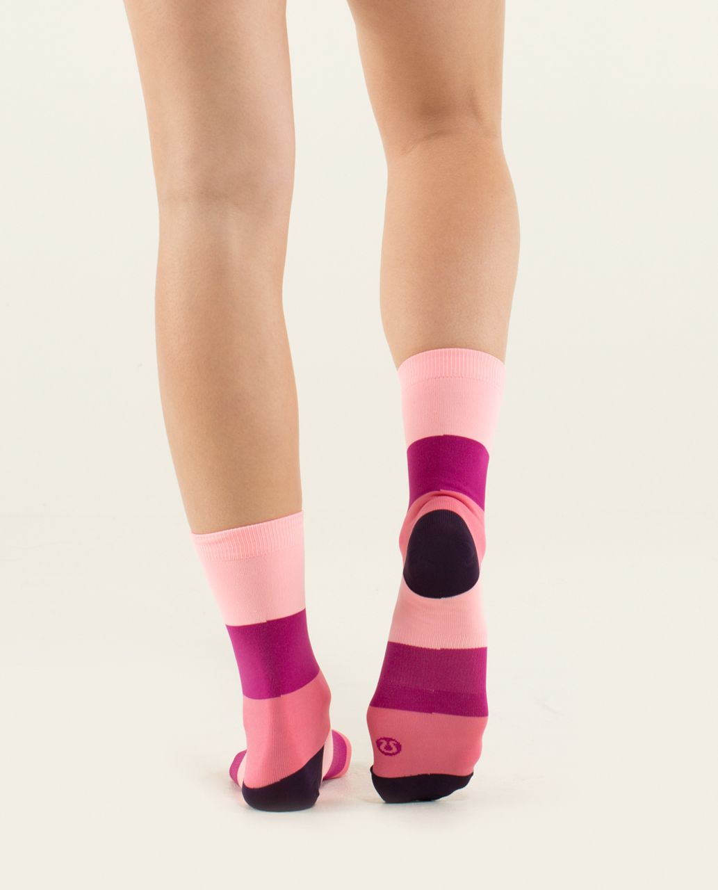 Lululemon Run For Fun Sock - Bold Stripe Bleached Coral