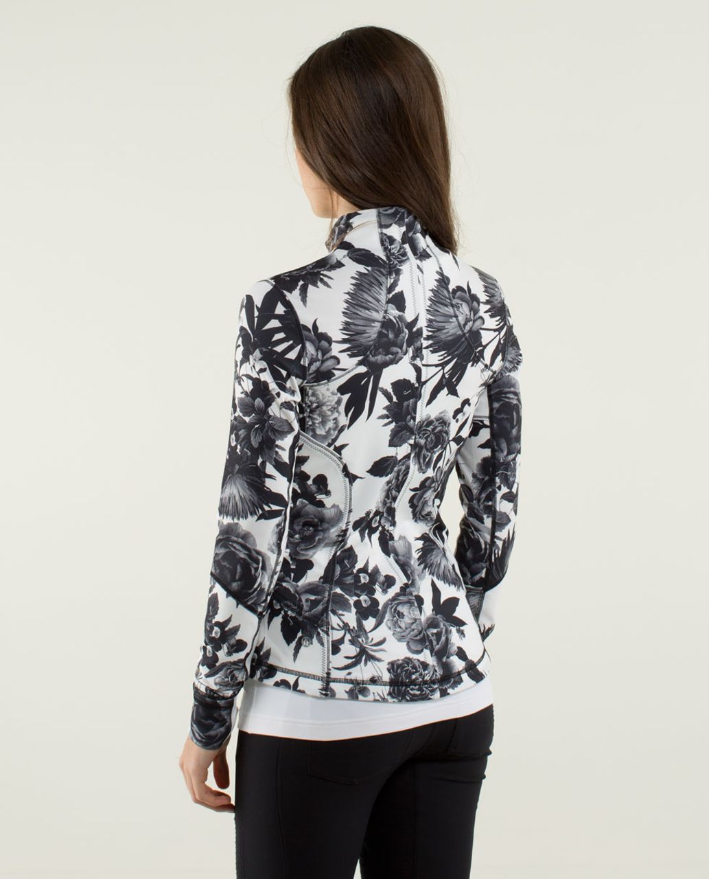 lululemon black and white floral jacket