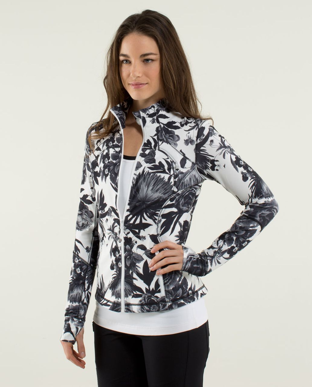 Lululemon Forme Jacket II *Textured - Brisk Bloom Black White