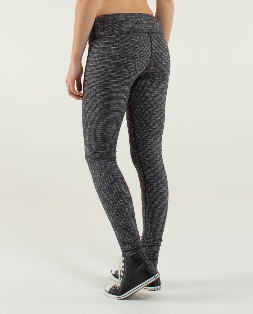 Lululemon Wunder Under Pant - Coco Pique Black White / Black - lulu ...