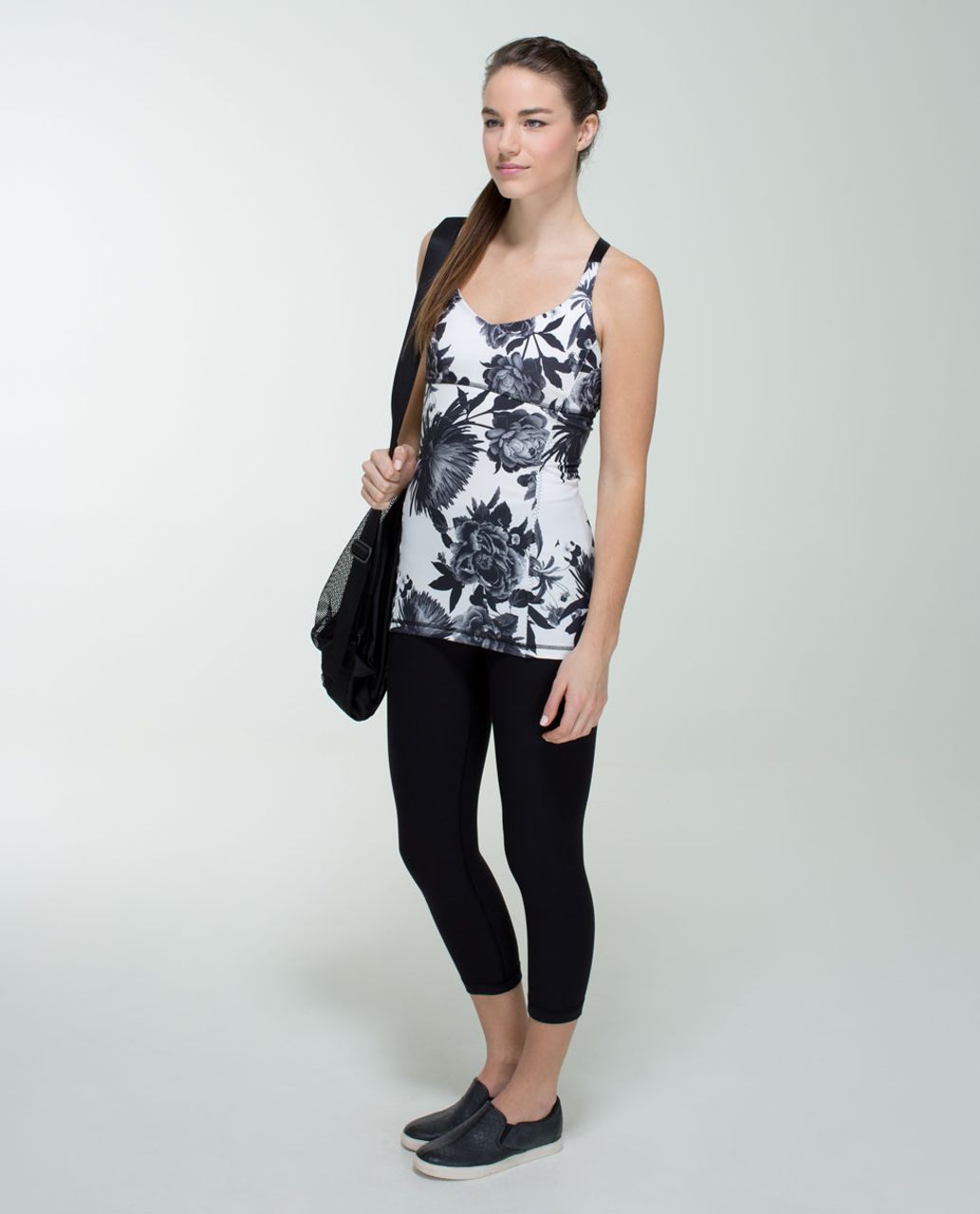 Lululemon Practice Daily Tank - Brisk Bloom Black White