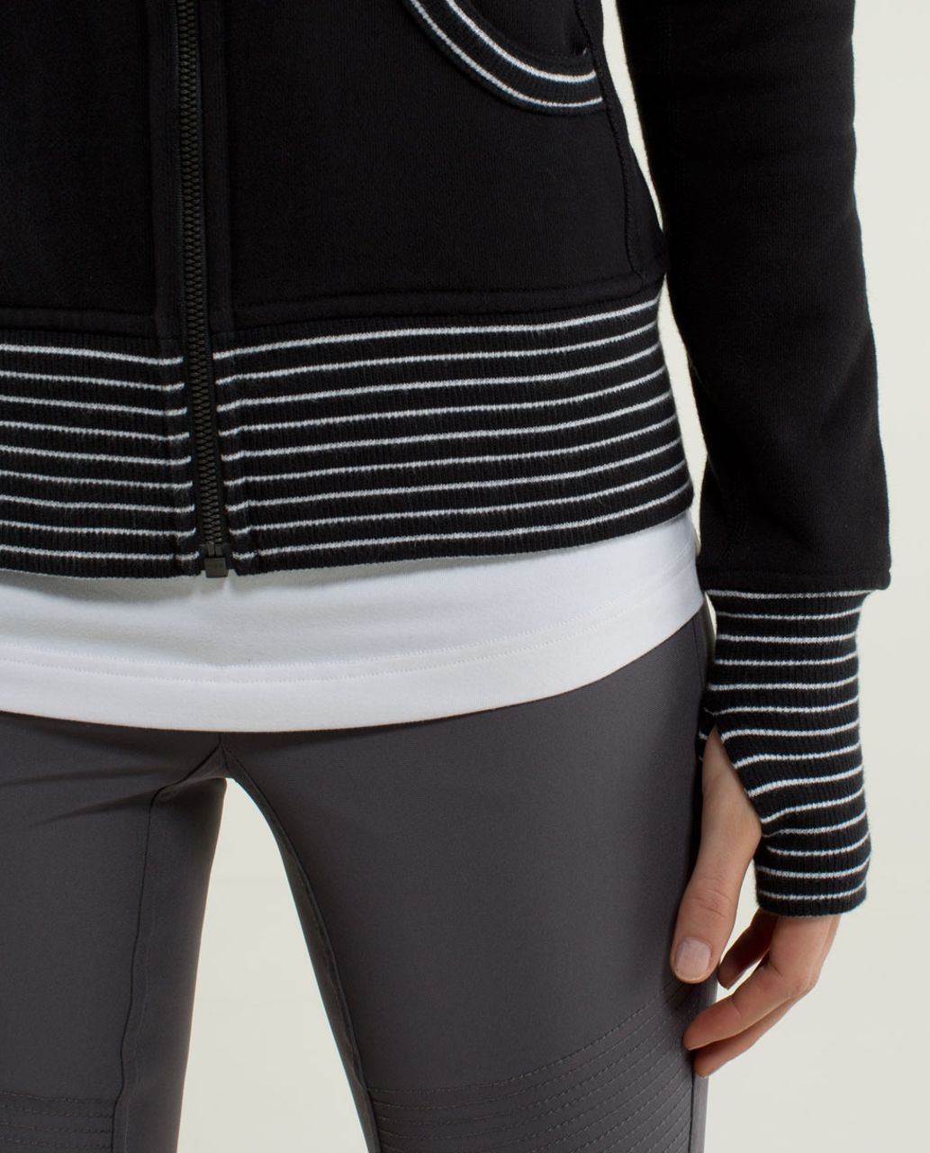 Lululemon Scuba Hoodie *Stretch - Parallel Stripe Black White