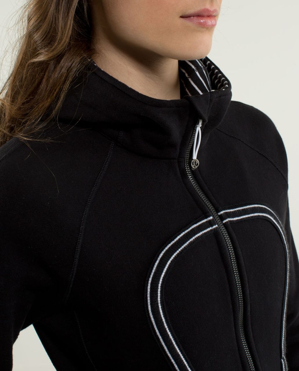 Lululemon Scuba Hoodie *Stretch (Lined Hood) - Black / Black / Parallel Stripe Black / White / Black / Parallel Stripe Blackwhite