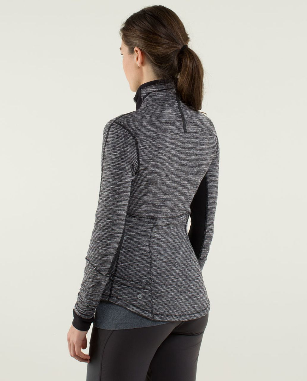 Lululemon Base Runner 1/2 Zip - Heathered Herringbone Heathered Black Black  - lulu fanatics