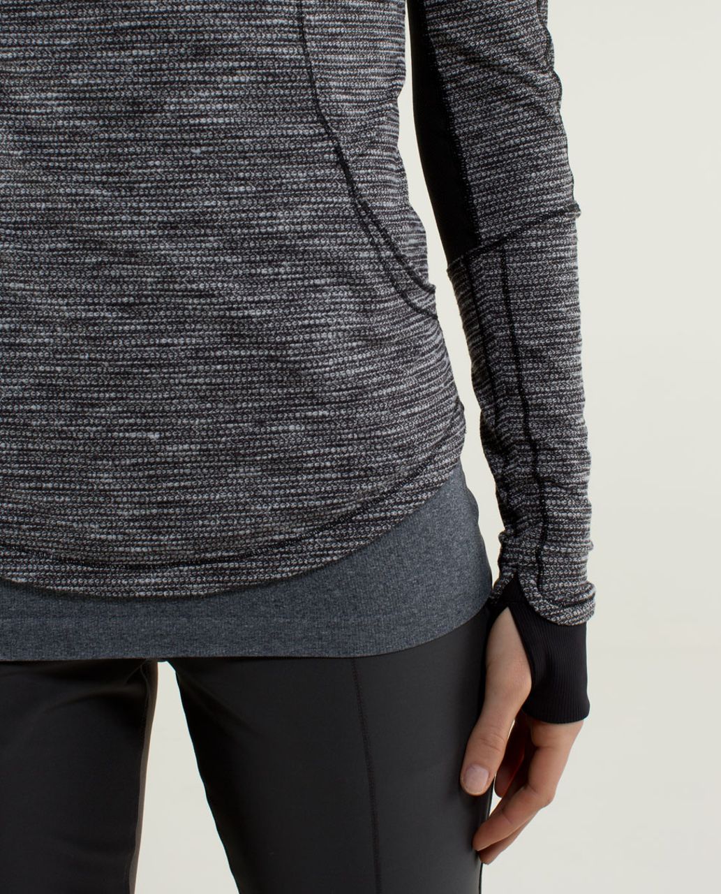 Lululemon Base Runner 1/2 Zip - Coco Pique Black White / Black