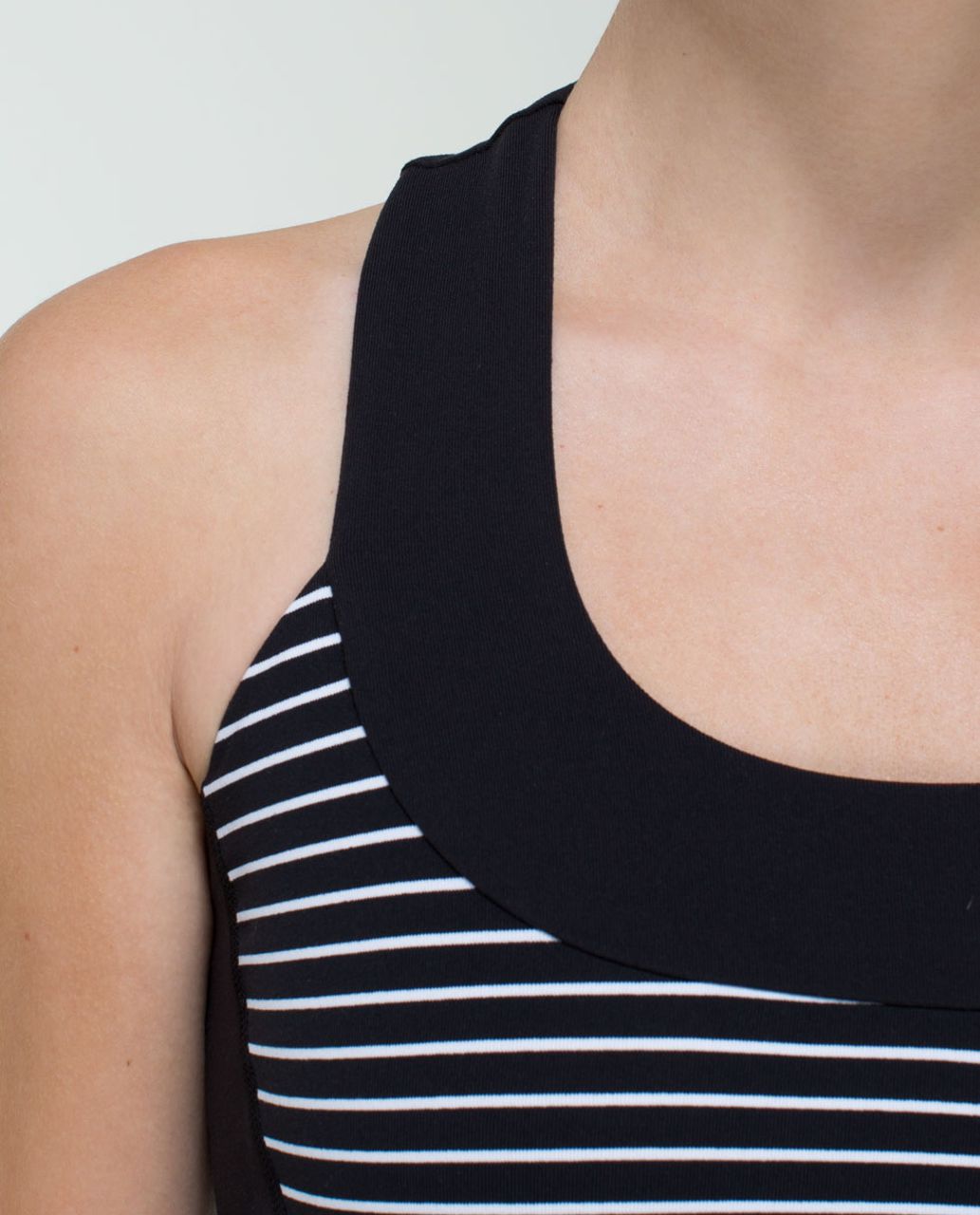 Lululemon Scoop Neck Tank *Luon - Parallel Stripe Black White / Black