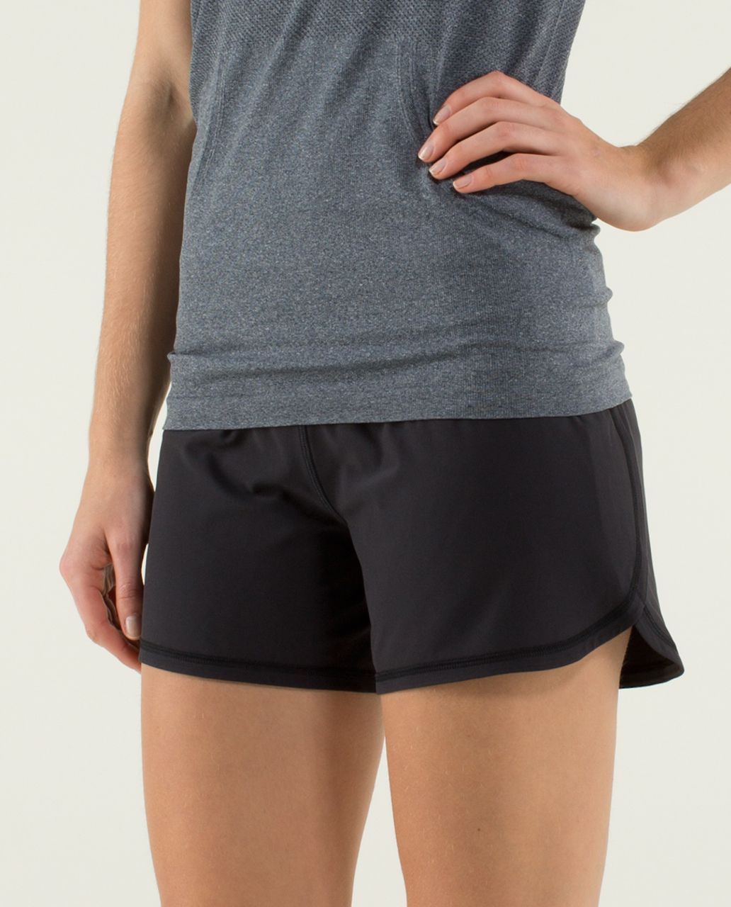 Lululemon Groovy Run Short *4-way Stretch - Black / Straightup Stripe Black White / Brisk Bloom Black White