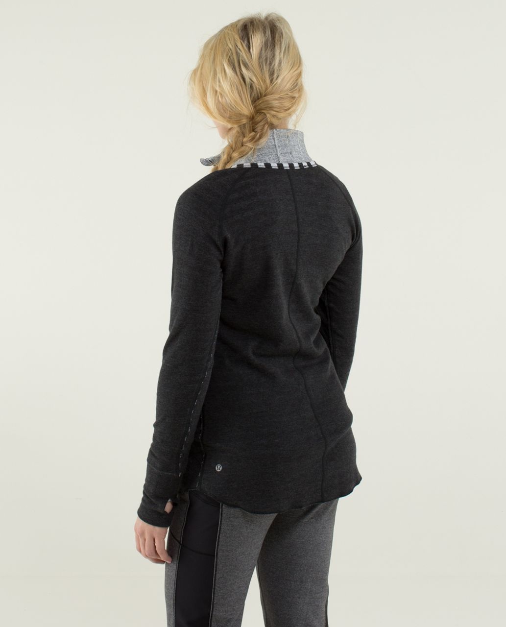 Lululemon Open Your Heart Long Sleeve - Heathered Black / Super Wide Load Stripe Heathered Black White / Heathered Black