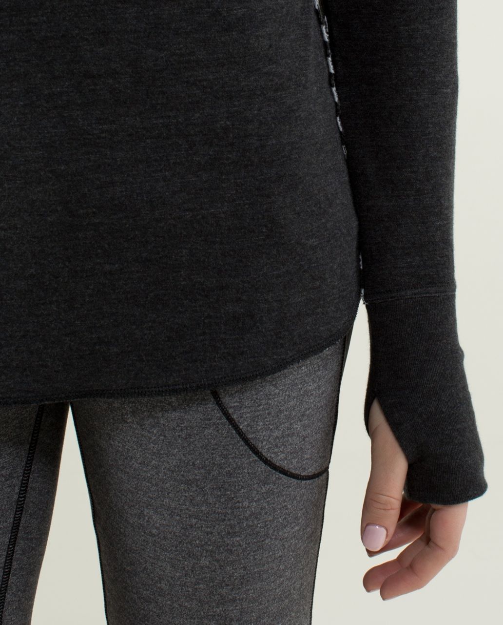 Lululemon Open Your Heart Long Sleeve - Heathered Black / Super Wide Load Stripe Heathered Black White / Heathered Black