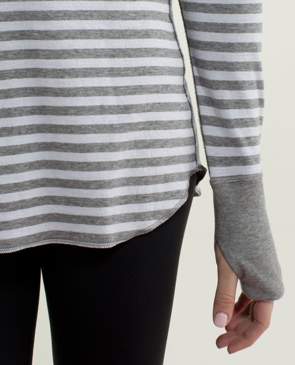 Lululemon Open Your Heart Long Sleeve - Heathered Medium Grey / Super Wide Load Stripe Heathered Medium Grey White / Heathered Medium Grey