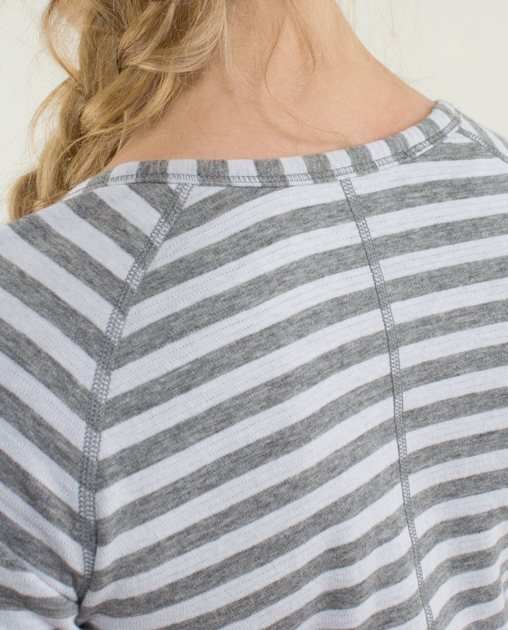 Lululemon Open Your Heart Long Sleeve - Heathered Medium Grey / Super Wide Load Stripe Heathered Medium Grey White / Heathered Medium Grey