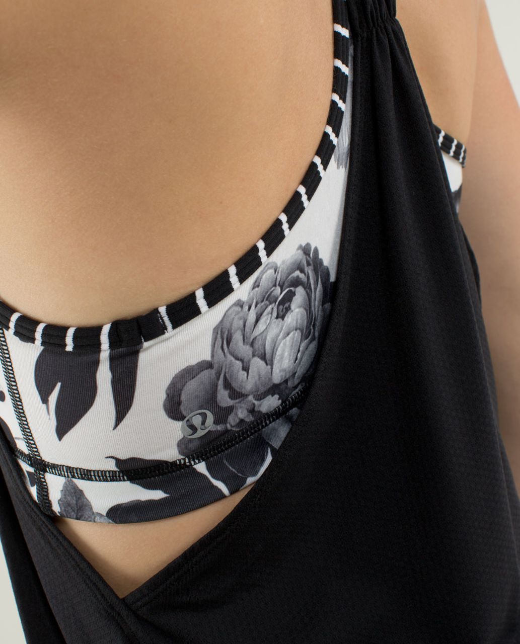 Lululemon No Limits Tank - Black / Brisk Bloom Black White / Parallel Stripe Blackwhite