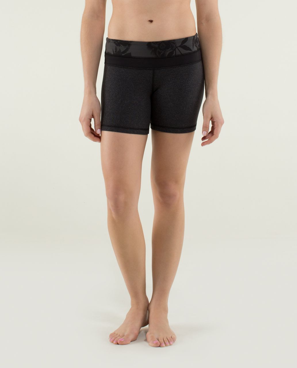 Lululemon Reverse Groove Short (Regular) - Wee Stripe Black Heathered Black / Brisk Bloom Black Soot / Black