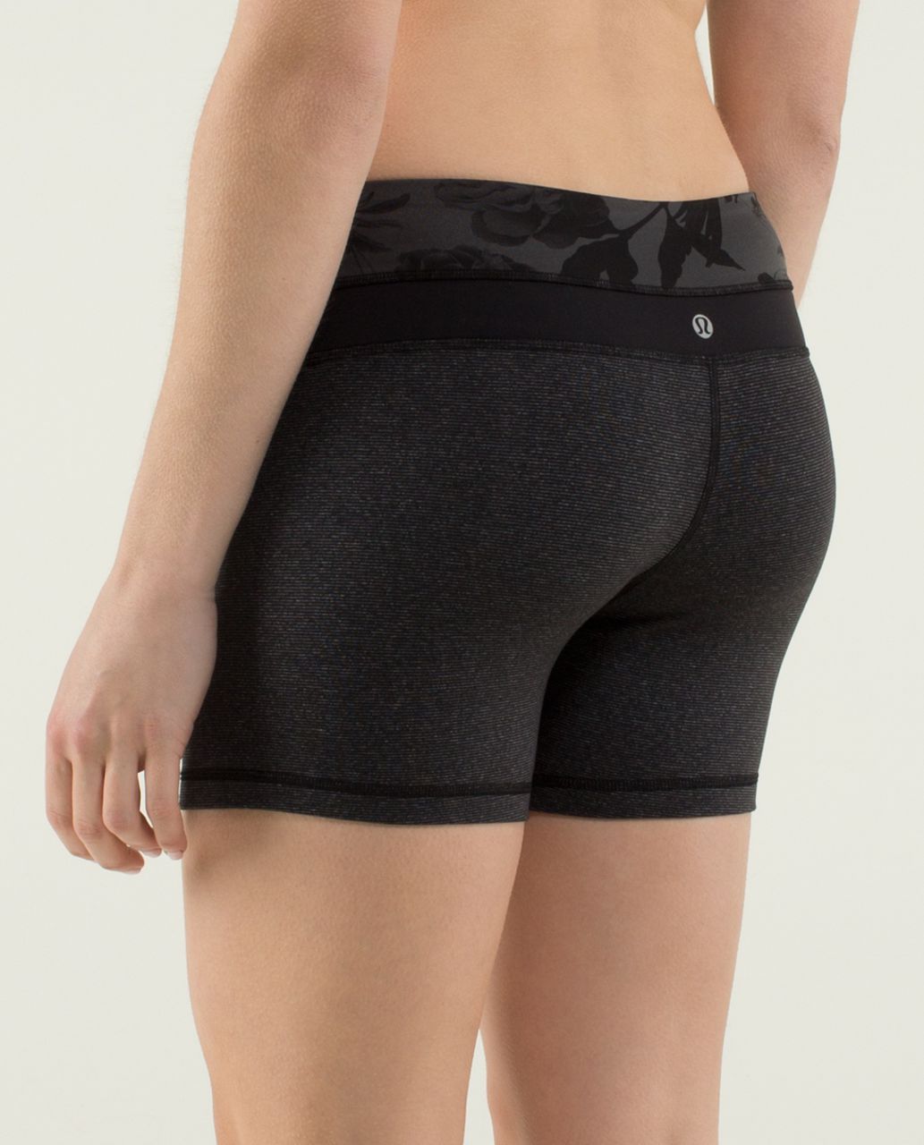 Lululemon Reverse Groove Short (Regular) - Wee Stripe Black Heathered Black / Brisk Bloom Black Soot / Black